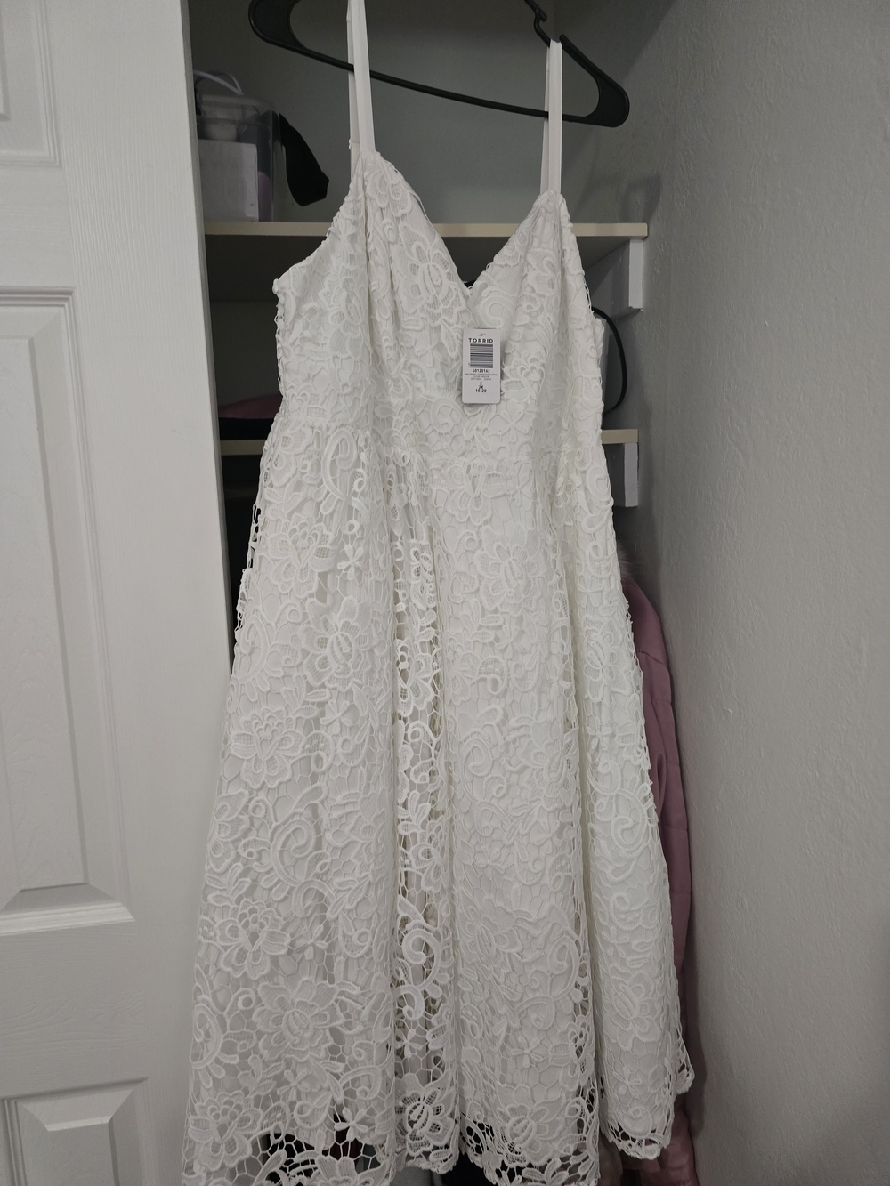 torrid White Crochet Lace Sweetheart Midi Dress